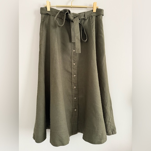 Polo Ralph Lauren Linen Midi Skirt 4 - Picture 10 of 13